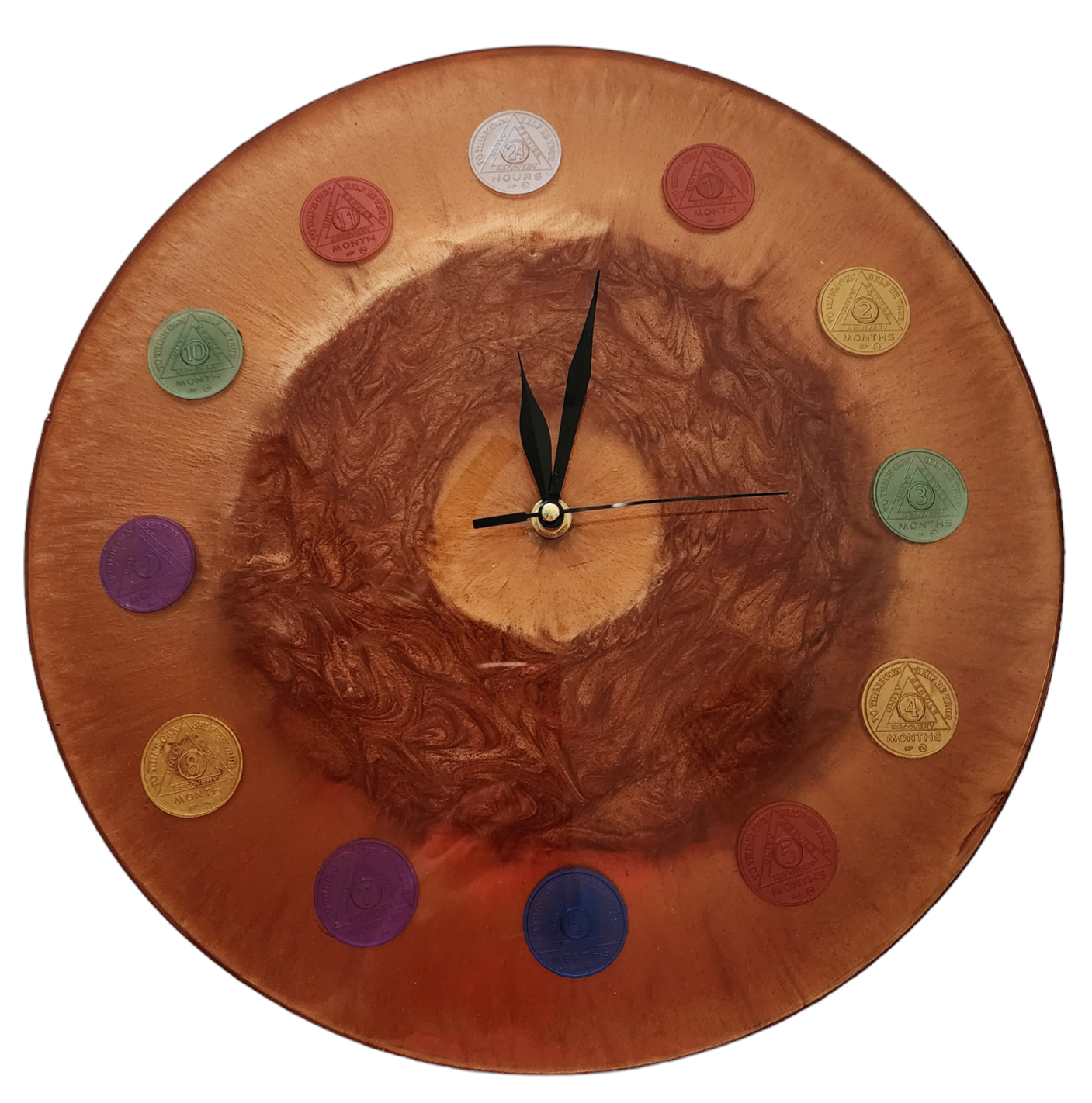 Clock - Bronze with Recovery Medallions (FULL RESIN)