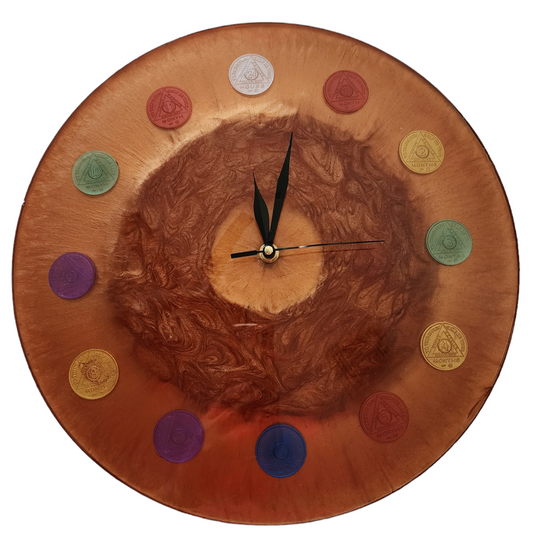 Bronze Clock with Recovery Medallions (FULL RESIN)
