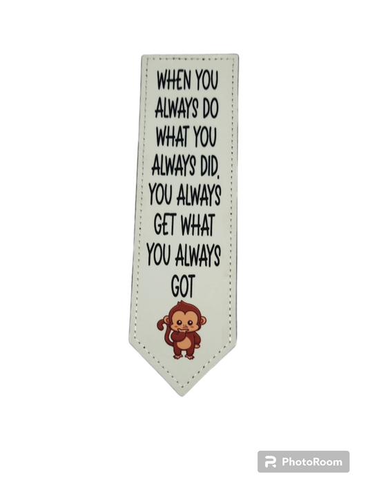 Funny White leather bookmark