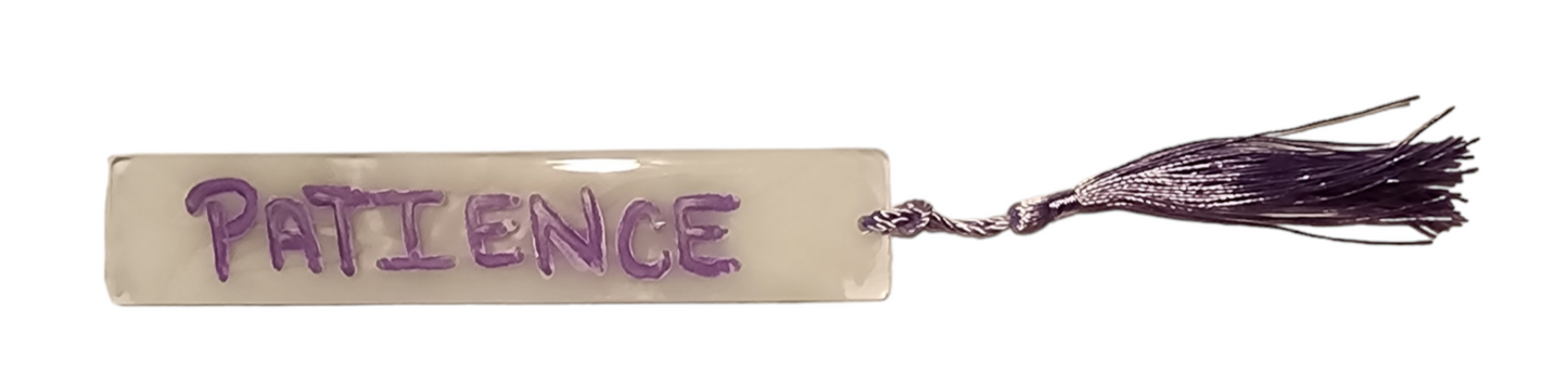 Bookmark - Patience Purple/White Glitter