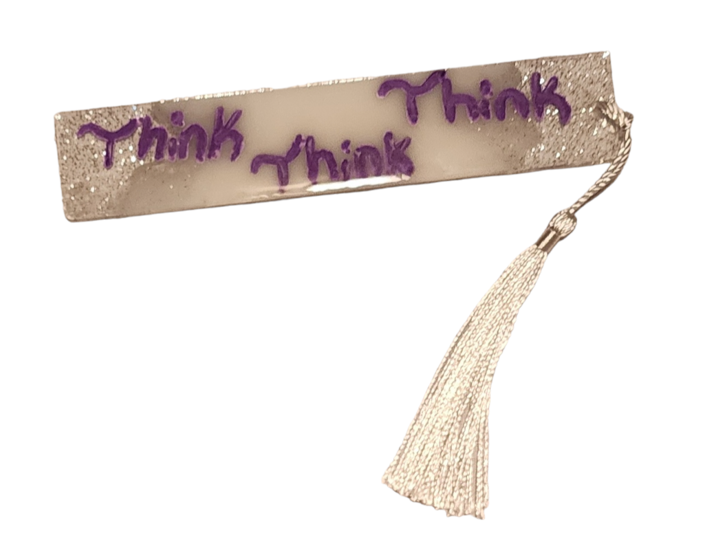 Bookmark - "Think Think Think" Purple/White